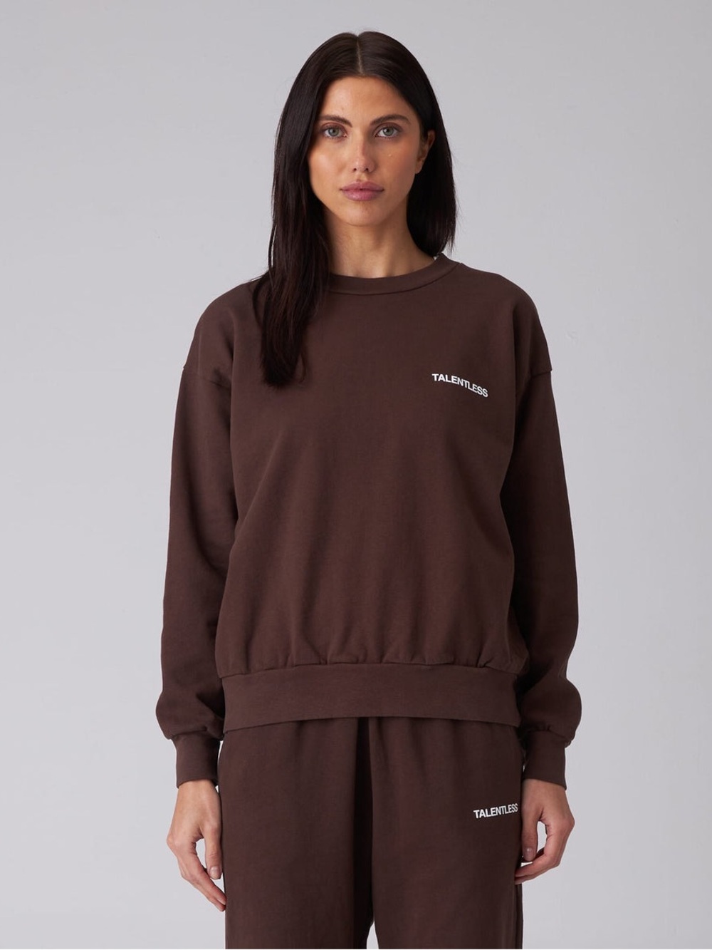 TALENTLESS Dark Brown Crewneck Sweatshirt